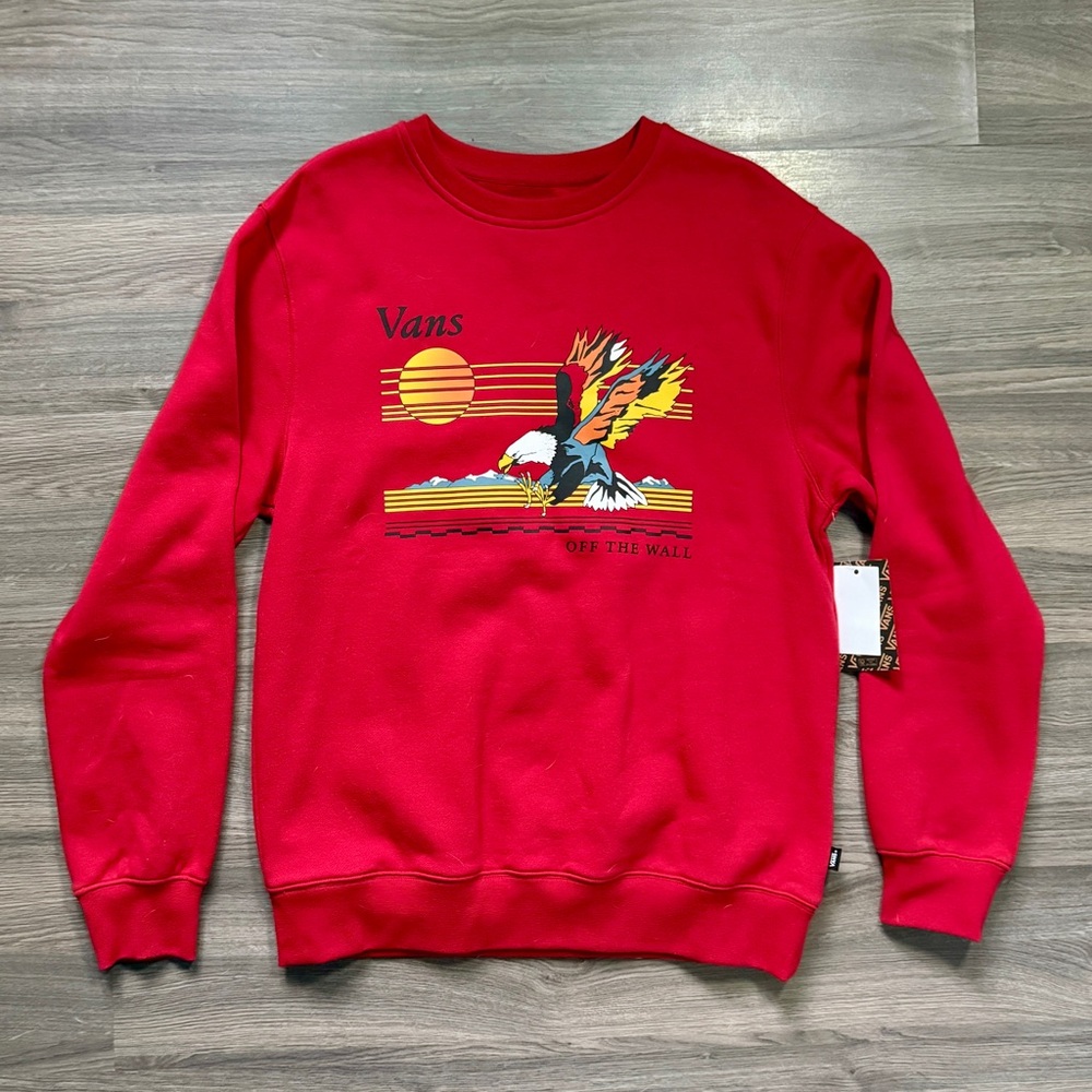 *NWT Vans Men’s Sunset Crewneck Sweater - Red